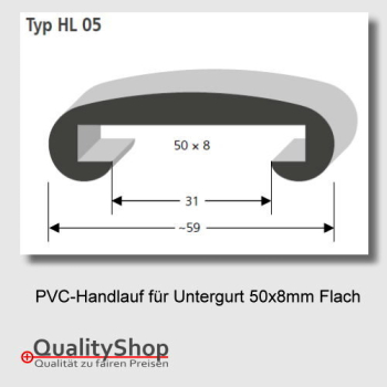 PVC Handlauf Typ. HL05 für Flachstahl 50x8mm